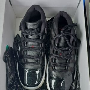 Jordan Black Sneakers with Iconic Patent Leather